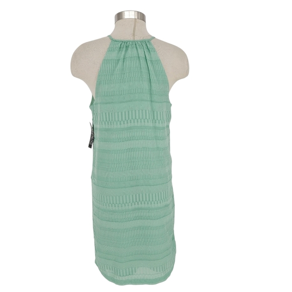 New York & Co Shift Dress Green Sleeveless Lace V Neck Sundress Small - Picture 6 of 9